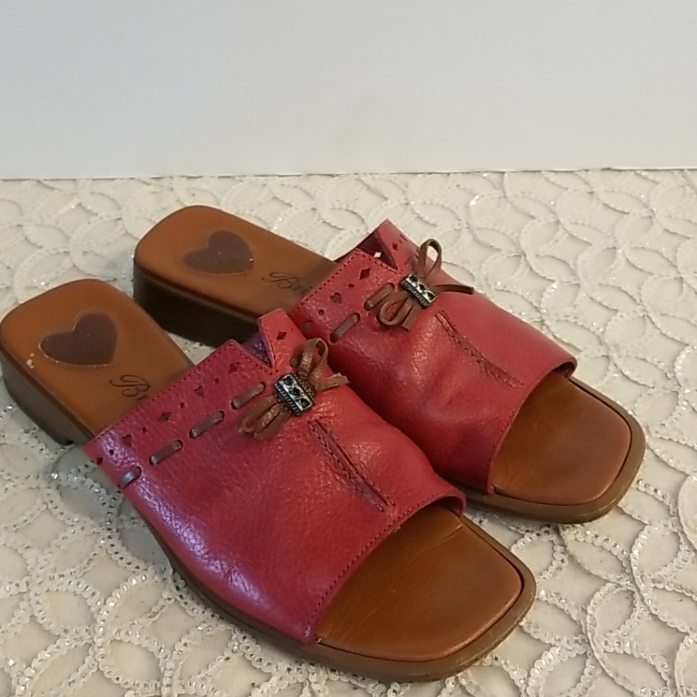 Brighton Java Leather Mules / Slides, Size 7 - image 1